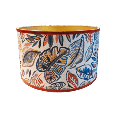 Bologna Bladeren Terra/Blauw/Wit - Cilinder
