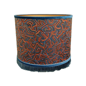 Pucci Kringel Oranje - Cilinder - Blauwe Franje