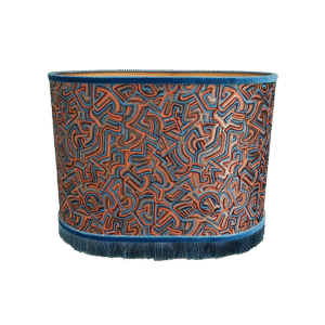 Pucci Kringel Oranje - Ovaal - Blauwe Franje