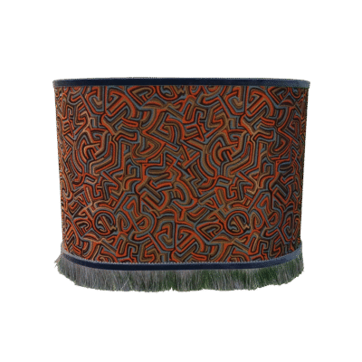 Pucci Kringel Oranje - Ovaal - Blauwe Franje