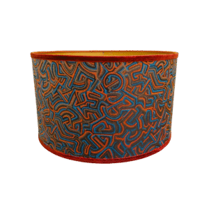 Stijlvolle Luxe Lampenkap in Blauw en Oranje