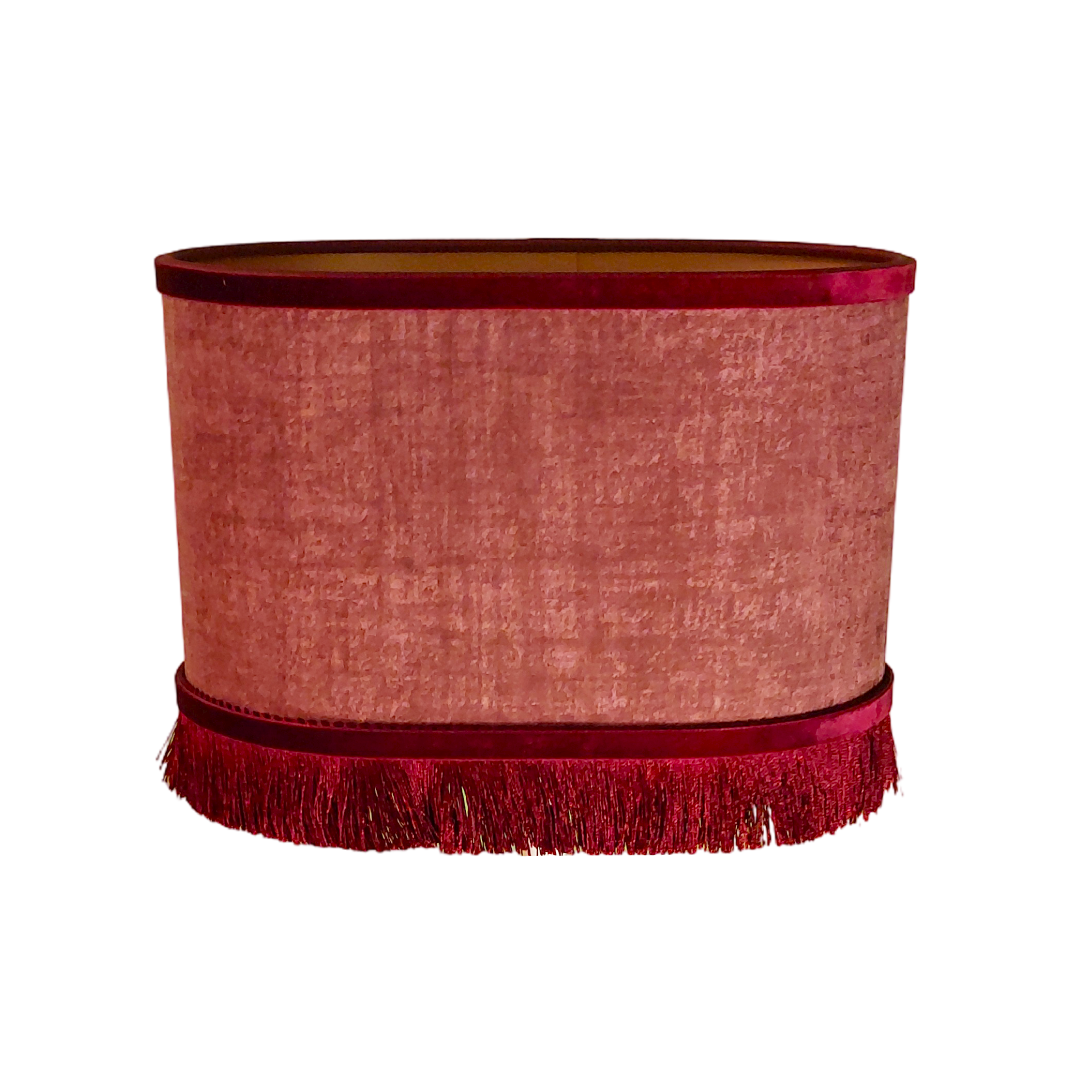 Sassi Brushed Suède Oud Roze - Ovaal - Franje