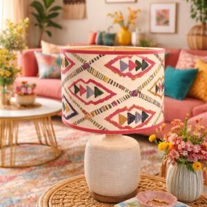 De Puglia lampenkap van L’atelier.nu is een elegante, handgemaakte design lampenkap die direct sfeer en warmte toevoegt aan elk interieur. Tijdloos, stijlvol en perfect voor woonkamer, slaapkamer of hal.